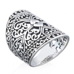 Filigree Heart Antiqued 925 Silver Ring by BeYindi