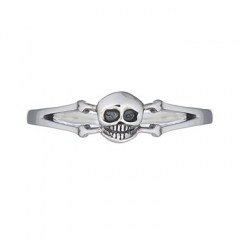 Skull With Bones Cross Silver 925 Ring by BeYindi 
