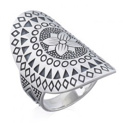 925 Silver Flower Art Mandala Ring by BeYindi