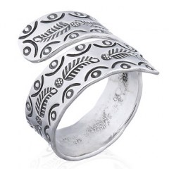 Leaves Line 925 Silver Adjust Ethnic Ring by BeYindi