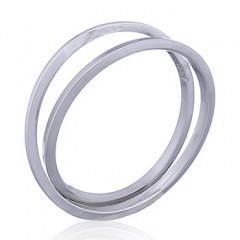 Continuous Double Loop Silver Ring