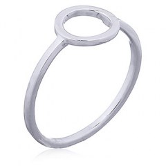 9mm Open Circle Silver Ring Square Shank