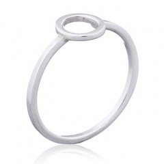 8mm Open Circle Silver Ring Square Shank by BeYindi