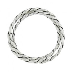 Sterling Silver Twisted Rope 3-piece Interlinked Ring by BeYindi 