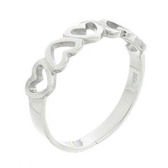 Sterling Silver Polished Open-Heart Eternity Ring by BeYindi