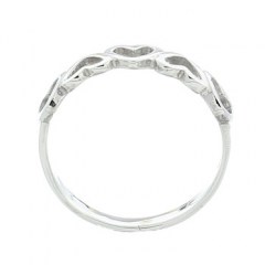 Sterling Silver Polished Open-Heart Eternity Ring by BeYindi 