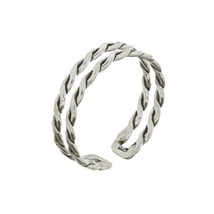 Double Band Braided Sterling Silver Midi Ring by BeYindi