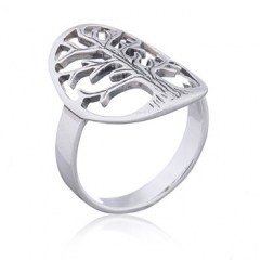 Oval Antiqued Sterling Silver Tree of Life Ring