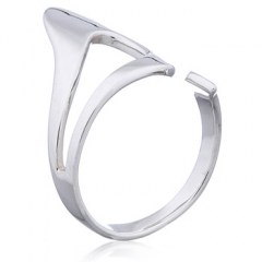 925 Sterling Silver Designer Ring Open Flowing Loop And Twirl
