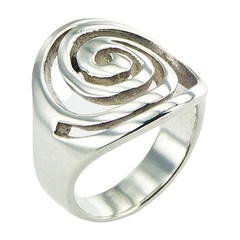 Arc Shaped Solid Spiral Unique Designer Ring by BeYindi