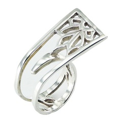 Striking Ring Design Open Band Ajoure Sterling Silver Flower by BeYindi