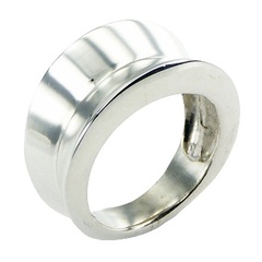 Smart Hourglass Shaped Plain Sterling Silver Designer Ring
