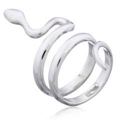 Fascinating Double Spiral Ring 925 Silver Planet Snake Design