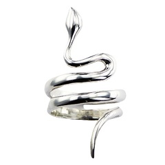 Fascinating Double Spiral Ring 925 Silver Planet Snake Design by BeYindi 