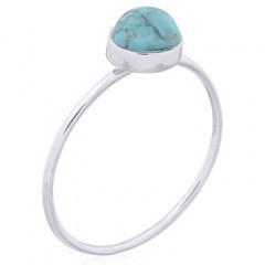 A Single Turquoise 925 Sterling Silver Ring by BeYindi