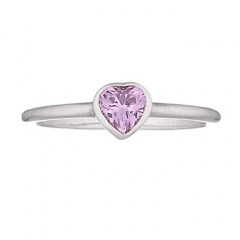Heart Silver Ring Purple Cubic Zirconia by BeYindi 