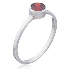 925 Silver Red Cubic Zirconia Ring by BeYindi