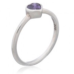 Heart Cubic Zirconia Ring in 925 Silver