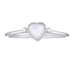 Mother of Pearl Heart 925 Silver Ring by BeYindi 