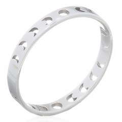 Phases Of Moon Figured Out Sterling Silver Bang Ring by BeYindi