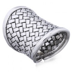 Braided Map 925 Silver Band Rings