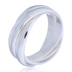 Hallmarked 925 Sterling Silver Trinity Interlocking Ring