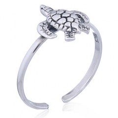 Baby Turtle Silver Toe Ring