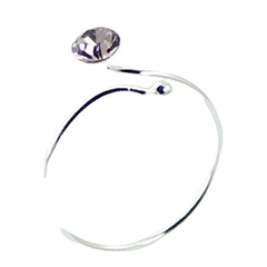 Adjustable Sterling Silver Round Wire Swarovski Crystal Toe Ring