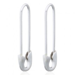 Safety Pin Sterling Silver Hoop Earrings