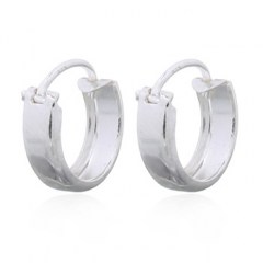 Thin Silver Flat Band Smallest Hoop Earrings