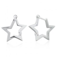 Star Shaped Hoop 925 Silver Curly Clip Lock Earrings by BeYindi