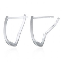 Curly Triangle Silver Clip Hoop Earrings by BeYindi 2