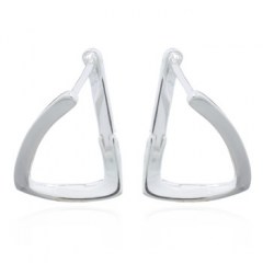 Curly Triangle Silver Clip Hoop Earrings by BeYindi 