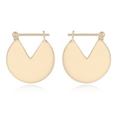 Yellow Gold Plated Finish Modern Round 925 Silver Hoops
