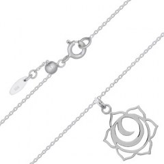 Sacral Chakra Sterling Plain Silver Adjustable Chain Necklace