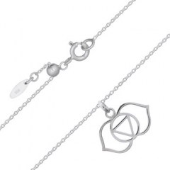 Third Eye Chakra Sterling Plain Silver Adjustable Chain Necklace