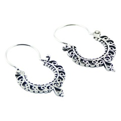 Designer Hoop Earrings Unique Silver Jewelry by BeYindi 2