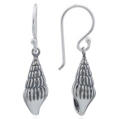 925 Sterling Silver Tulip Shell Dangle Earrings