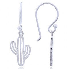 Saguaro Cactus Silver Dangle Earrings by BeYindi 