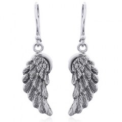 Realistic Antiqued Sterling Silver Wing Dangle Earrings by BeYindi