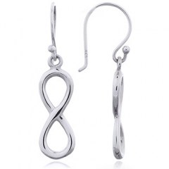 Infinity Dangle Earrings Casted Highly Polished Sterling Silver by BeYindi 