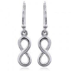 Tiny Plain Sterling Silver Infinity Dangle Earrings by BeYindi