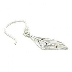 Cute Leaf Polished Sterling Silver Dangle Earrings by BeYindi 