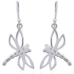 925 Sterling Silver Earrings Openwork Dragonflies Danglers