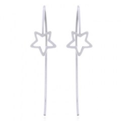 Stamped Silver Star 925 Drop Earrings