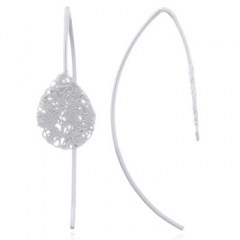 Wire Stamped Teardrop Sterling Silver Drop Earrings by BeYindi 
