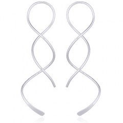 Double Helix Silver Wire Earrings