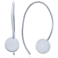 Sterling Silver Sphere Earrings Generous Curved Wires by BeYindi