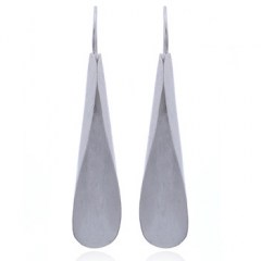 925 Silver Drop Earrings Large Gorgeous Concaved Drops