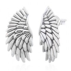 Wings Of Cupid In Sterling Silver Stud Earrings by BeYindi